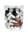 30PC JAR - Mini Metal Hand Pipe w/ Wooden Mouthpiece - 2" / Assorted Colors