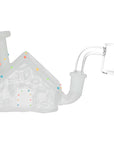 Frosted Christmas House w/ Glow in Dark Lights Glass Mini Rig - 3" / 10mm F
