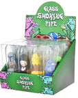 12CT DISPLAY - Silicone And Glass Hand Pipe - 4.25" / Assorted Designs