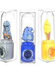 12CT DISPLAY - Silicone And Glass Hand Pipe - 4.25" / Assorted Designs