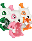 Skull Beast Silicone and Glass Water Pipe + Dab Tool - 8.75" / 14mm F / Colors Vary