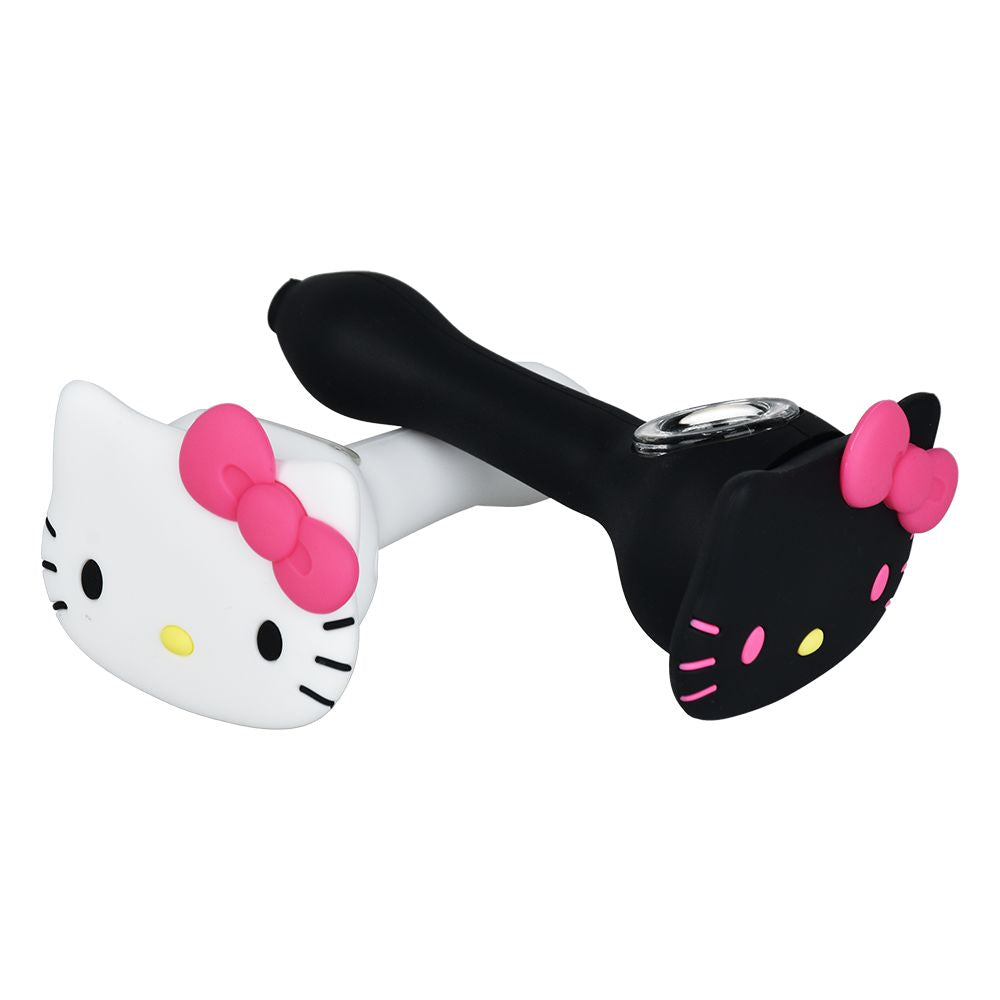4PC BUNDLE - What's Up Kitty Cat Silicone Hand Pipe - 4.5" / Assorted Colors