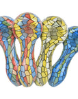 Mosaic Colorful Print Glass Hand Pipe - 3.75" / Colors Vary