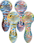 Wig Wag Colorful Print Glass Hand Pipe - 3.75" / Colors Vary