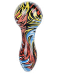 Wig Wag Colorful Print Glass Hand Pipe - 3.75" / Colors Vary