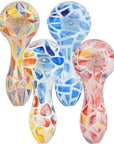 Geometric Colorful Print Glass Hand Pipe - 3.75" / Colors Vary