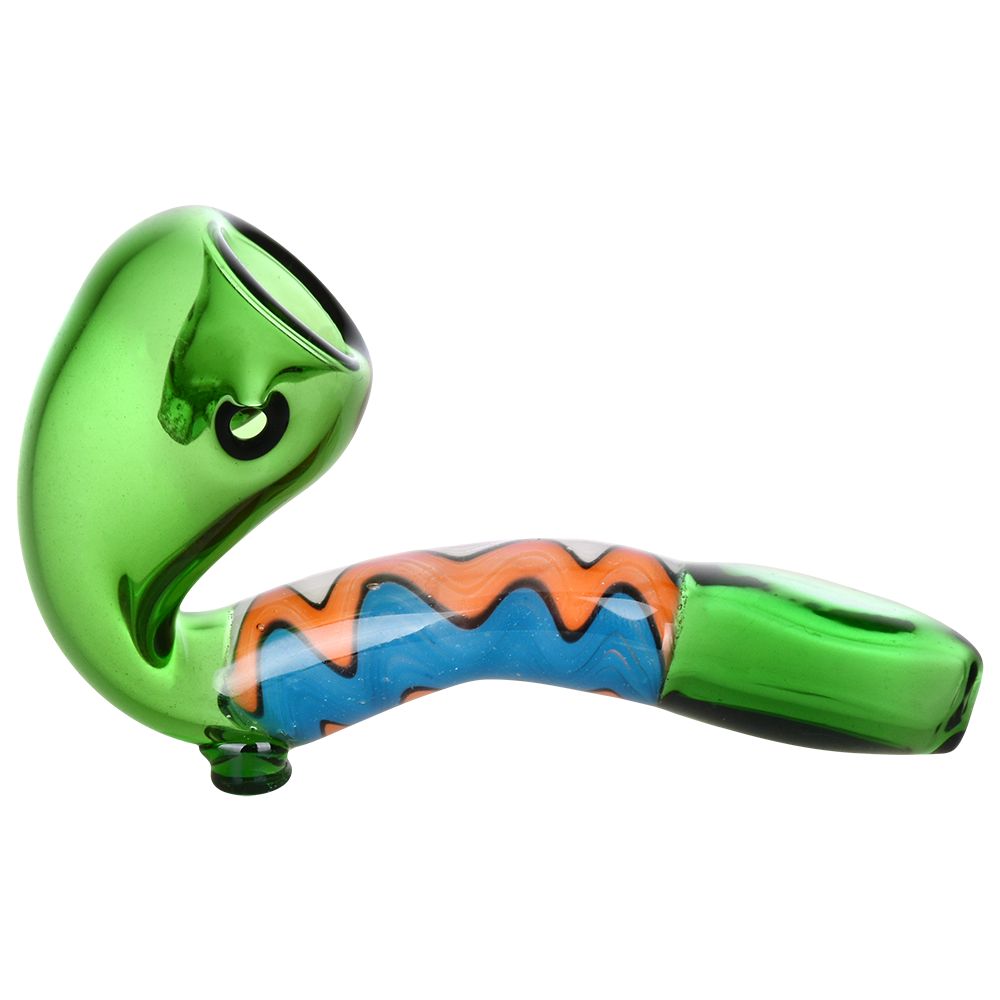 Groovy Waves Sherlock Glass Hand Pipe - 4" / Colors Vary