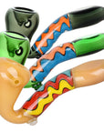 Groovy Waves Sherlock Glass Hand Pipe - 4" / Colors Vary