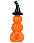 Stacked Jack-O-Lantern Glass Hand Pipe - 5"