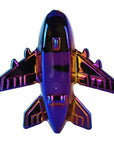 Jet Airliner Electroplated Glass Hand Pipe - 5.5"