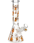 Stoned Orange Cat Beaker Glass Water Pipe - 10" / 14mm F
