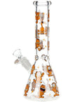 Stoned Orange Cat Beaker Glass Water Pipe - 10" / 14mm F