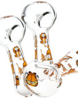 3CT BUNDLE - Stoned Orange Cat Glass Spoon Pipe - 4.5"