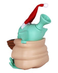 3CT BUNDLE - Cute Little Christmas Alien Silicone Water Pipe w Glass Bowl - 4.75"