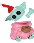 3CT BUNDLE - Cute Little Christmas Alien Silicone Water Pipe w Glass Bowl - 4.75"