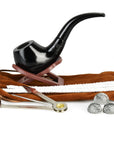 Pulsar Shire Pipes Bent Ebony Cherry Wood Tobacco Pipe