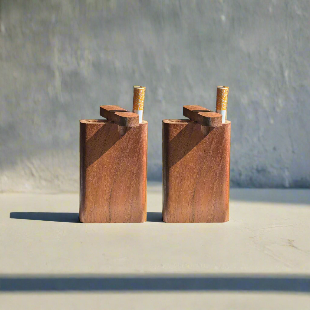 2 Pack - Wood Dugout w/One Hitter &amp; Cleaning Tool