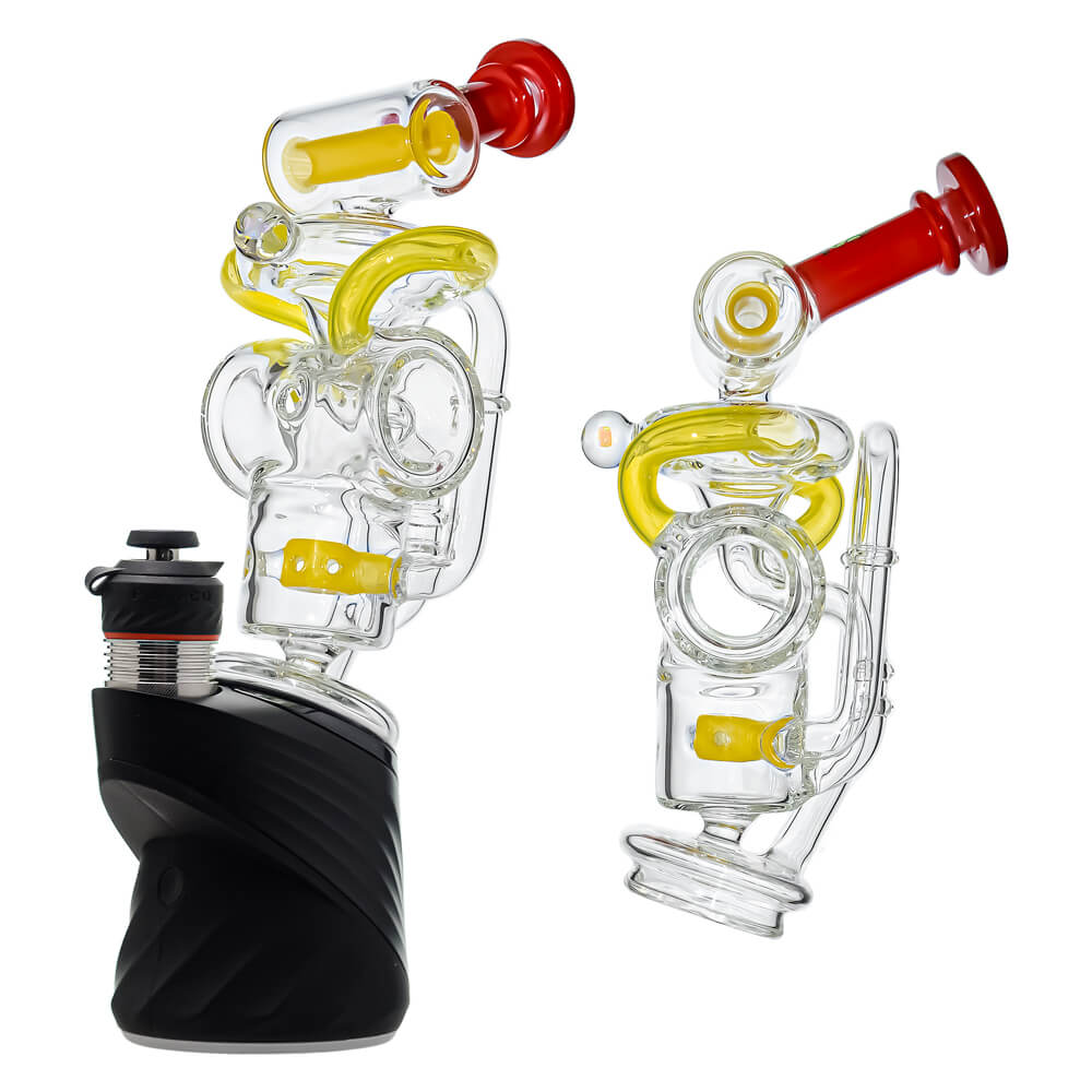Premium Swiss Recycler Glass Attachment w/ Encased Opal for Puffco Peak OG &amp; Pro | Calibear