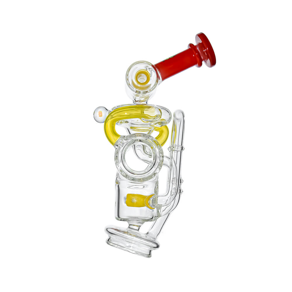 Premium Swiss Recycler Glass Attachment w/ Encased Opal for Puffco Peak OG &amp; Pro | Calibear