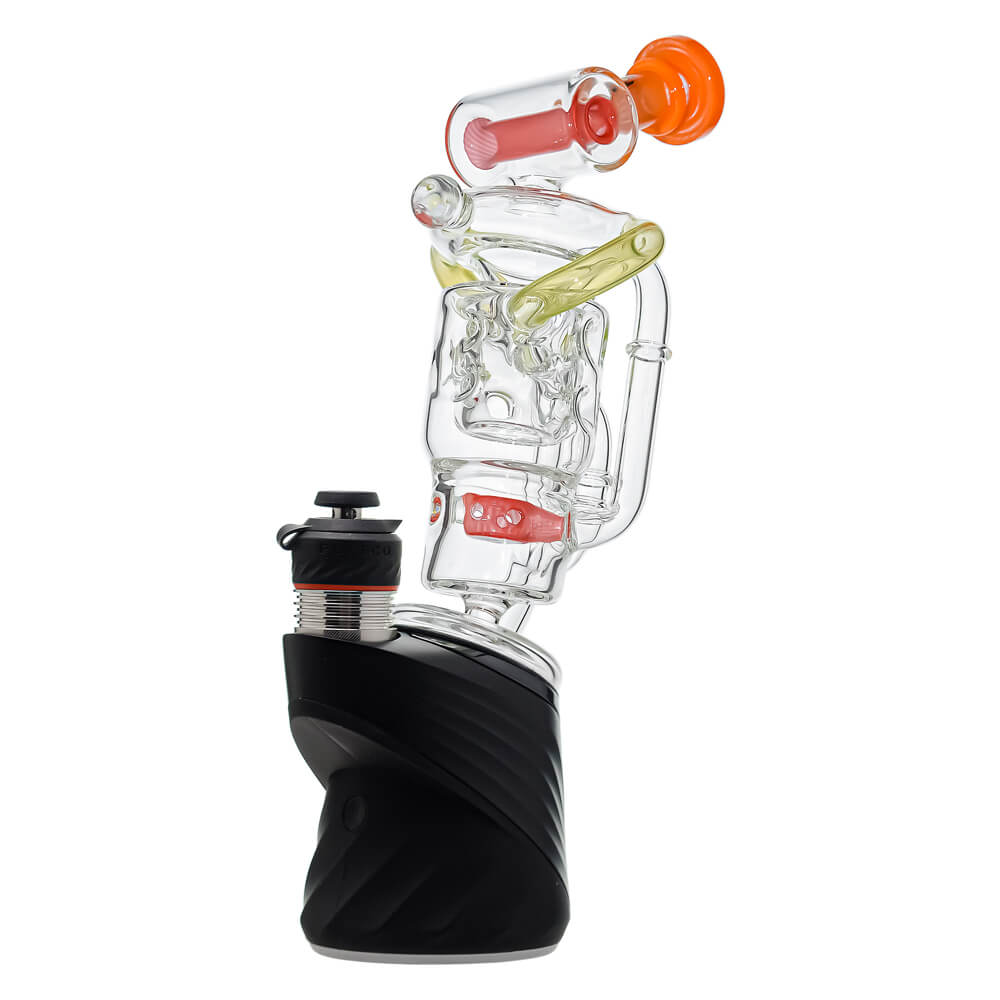 Premium Swiss Straight Fab Recycler Glass Attachment w/ Encased Opal for Puffco Peak OG &amp; Pro | Calibear