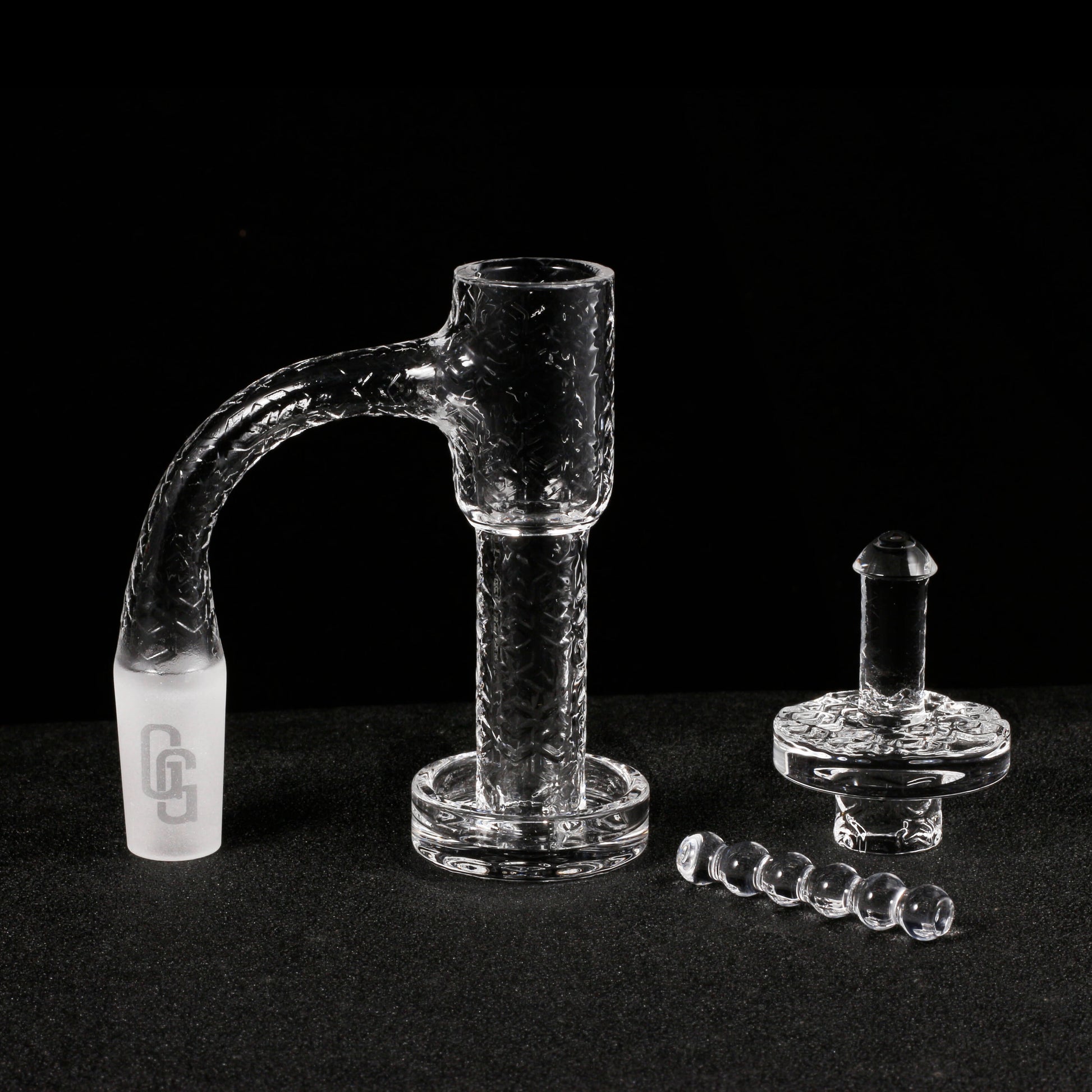 Full Weld Terp Slurper Quartz Banger Kit | Complete Kit Disassembled View | Golden Goat Quartz