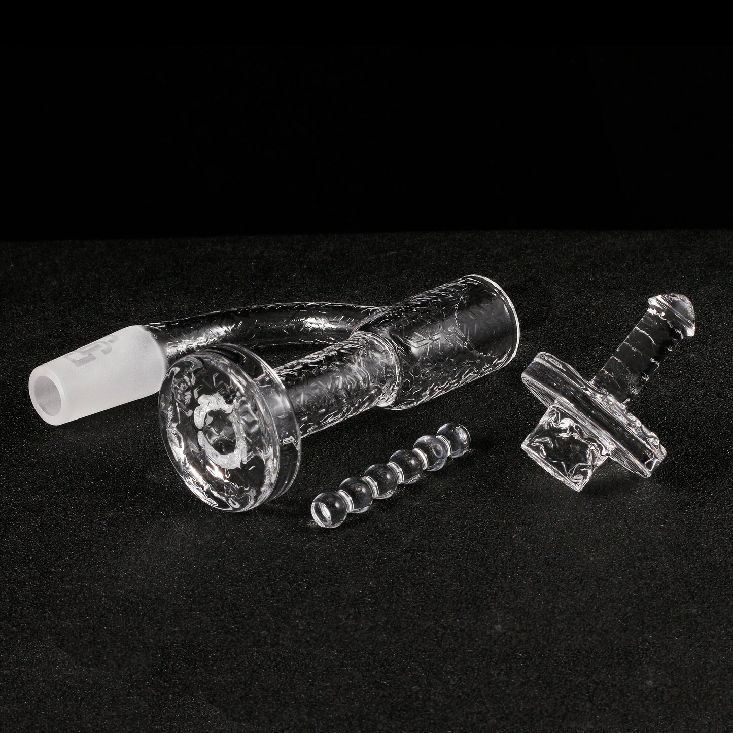 Full Weld Terp Slurper Quartz Banger Kit | Kit Disassembled Underside View | Golden Goat Quartz