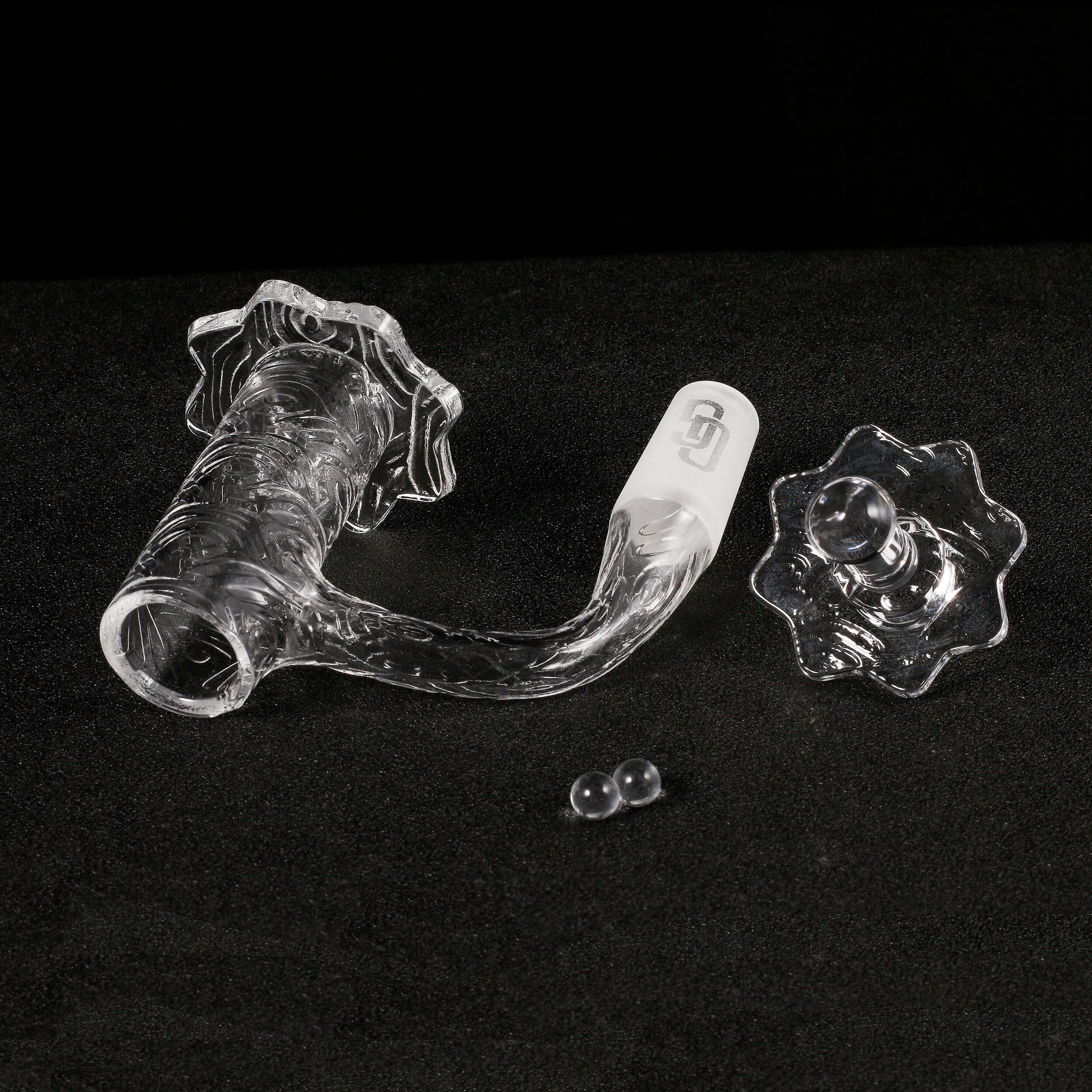 Full Weld Lotus Blender Slurp Quartz Banger Kit | Complete Kit Disassembled Inverted View | GGQ