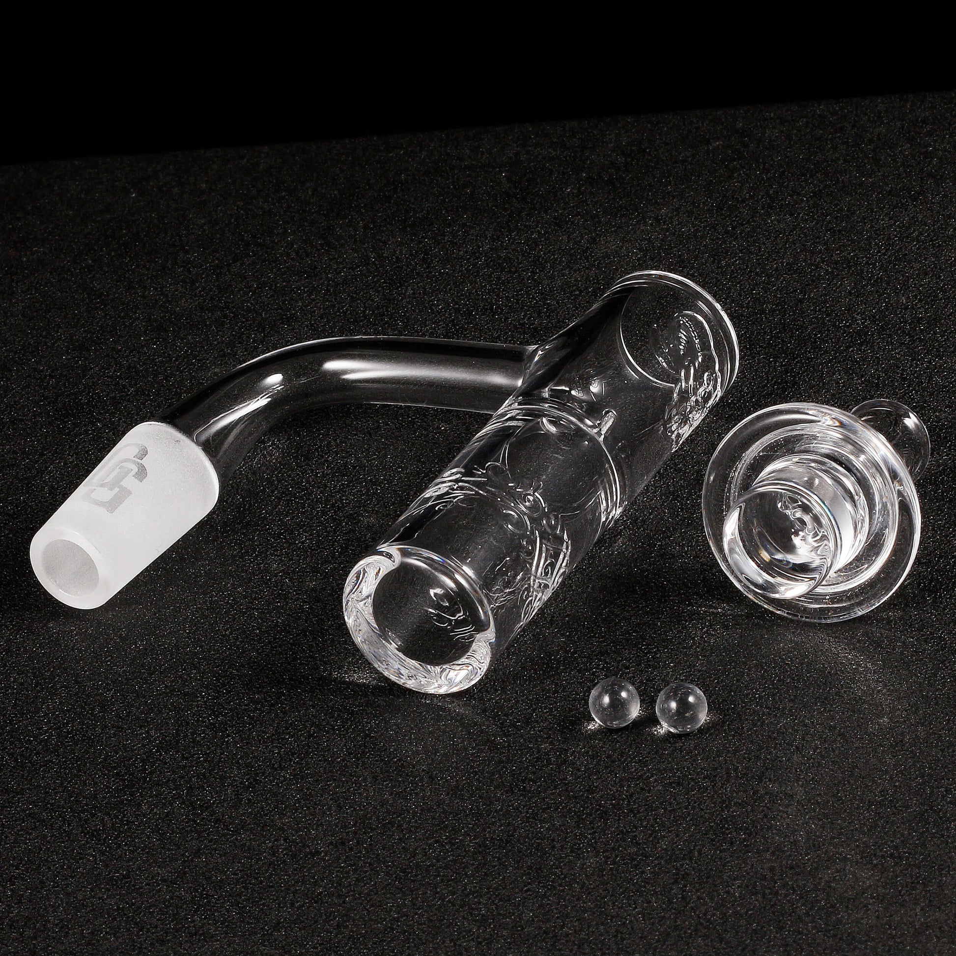 Hurricane Quartz Banger Kit | Complete Kit Disassembled Prone View | Golden Goat Quartz