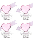 4CT BUNDLE - Cupid Heart Glass Carb Cap - 30mm