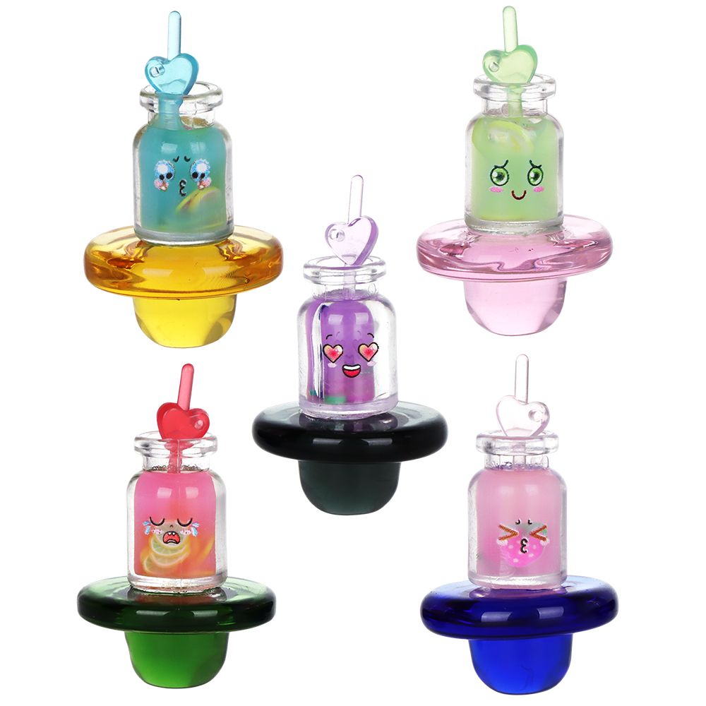 5CT BUNDLE - Cute Cup Glow Carb Caps - 30mm / Assorted Colors