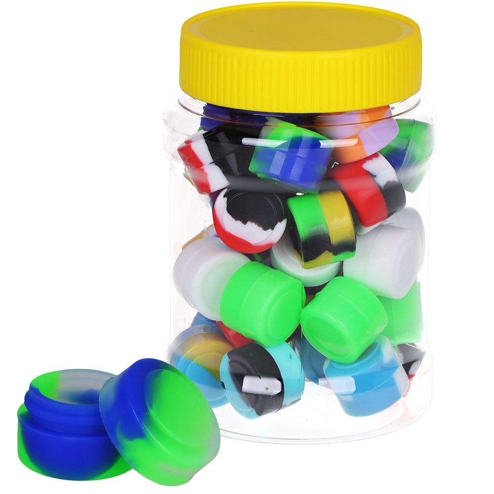 40CT JAR - Classic Swirl Silicone Container - 2ml / Assorted Colors