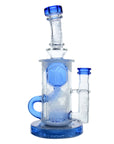 Calibear Sandblasted Klein Recycler Dab Rig with Seed of Life Perc – 8” Glass Rig