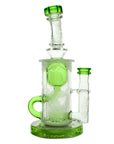Calibear Sandblasted Klein Recycler Dab Rig with Seed of Life Perc – 8” Glass Rig