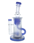 Calibear Sandblasted Klein Recycler Dab Rig with Seed of Life Perc – 8” Glass Rig