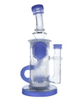 Calibear Sandblasted Klein Recycler Dab Rig with Seed of Life Perc – 8” Glass Rig