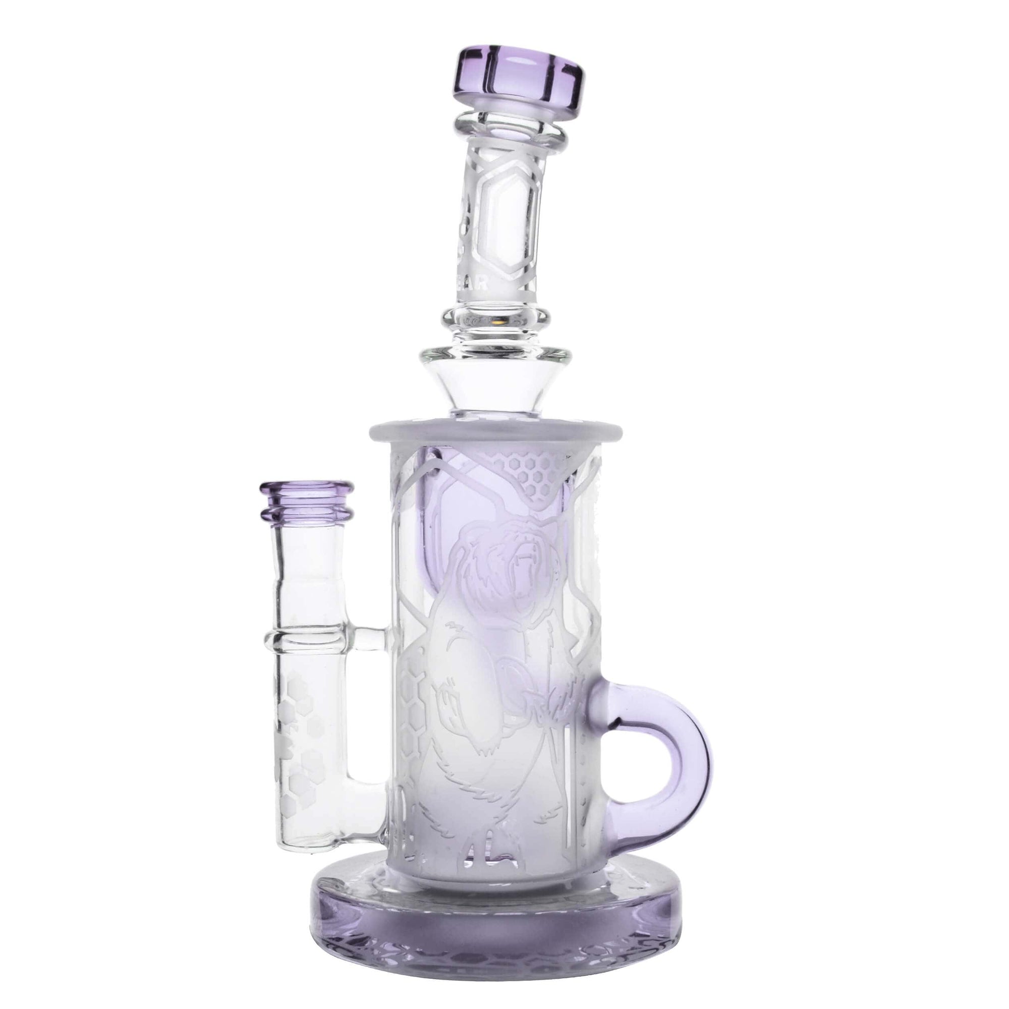 Calibear Sandblasted Klein Recycler Dab Rig with Seed of Life Perc – 8” Glass Rig