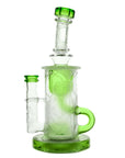 Calibear Sandblasted Klein Recycler Dab Rig with Seed of Life Perc – 8” Glass Rig