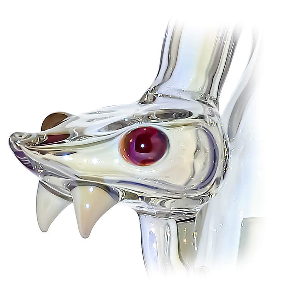 Calibear Spirit Snake Glass Attachment with Opal Eyes for Puffco Peak OG &amp; Pro