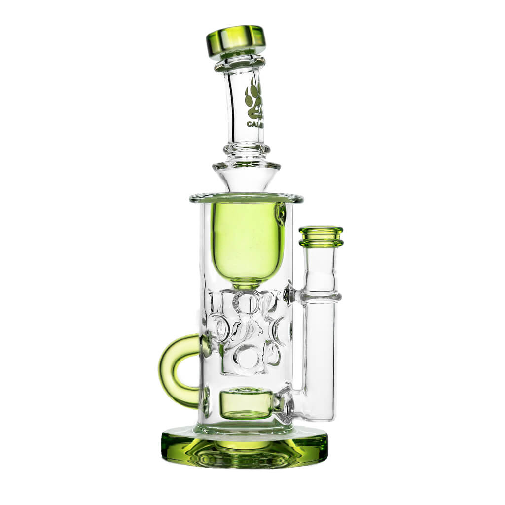 Calibear Straight Fab Klein Dab Rig | 9" Seed of Life Perc Borosilicate Glass Rig