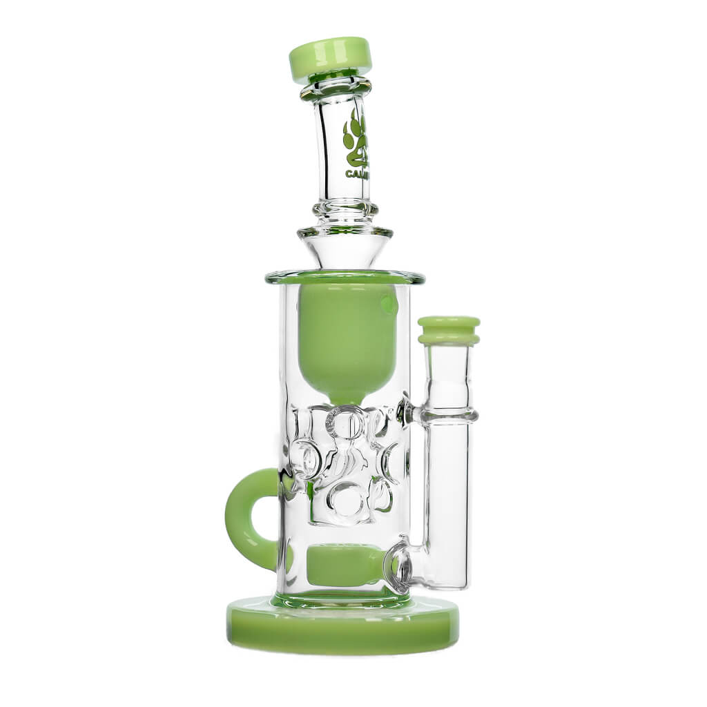 Calibear Straight Fab Klein Dab Rig | 9" Seed of Life Perc Borosilicate Glass Rig