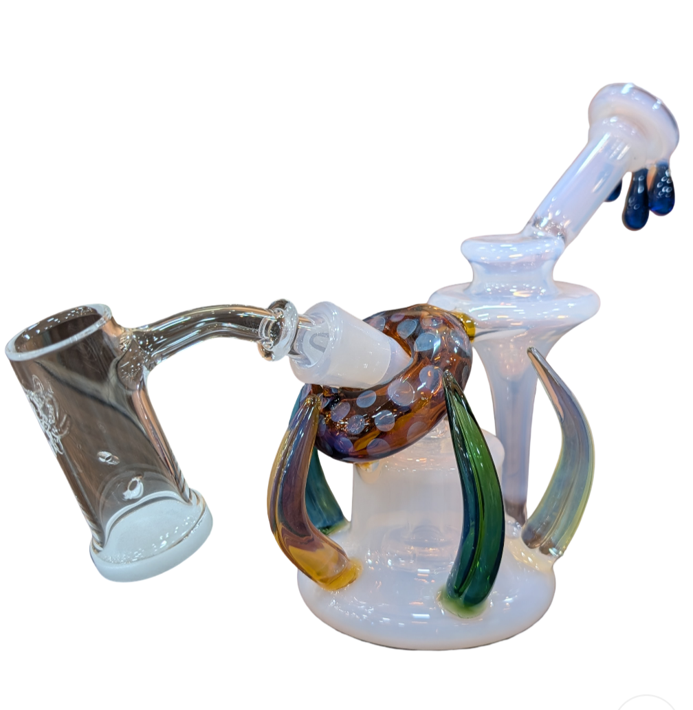 Vortex Recycler Dab Rig With Golden Goat Banger