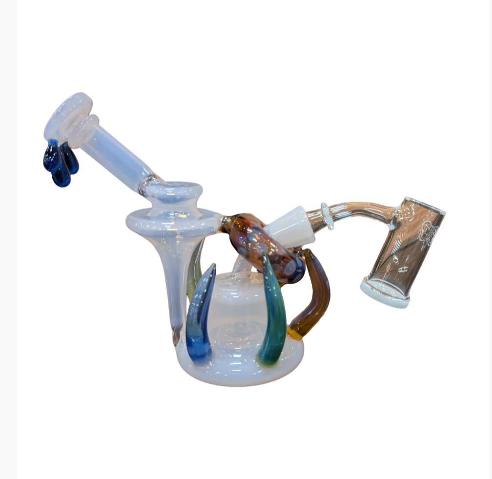 Vortex Recycler Dab Rig With Golden Goat Banger