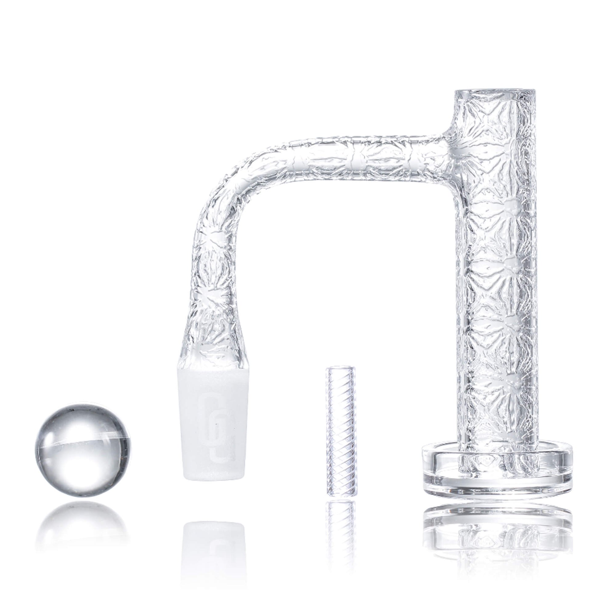 Engraved Control Tower Quartz Banger Kit | Sunburst Pattern Kit Shot | GG