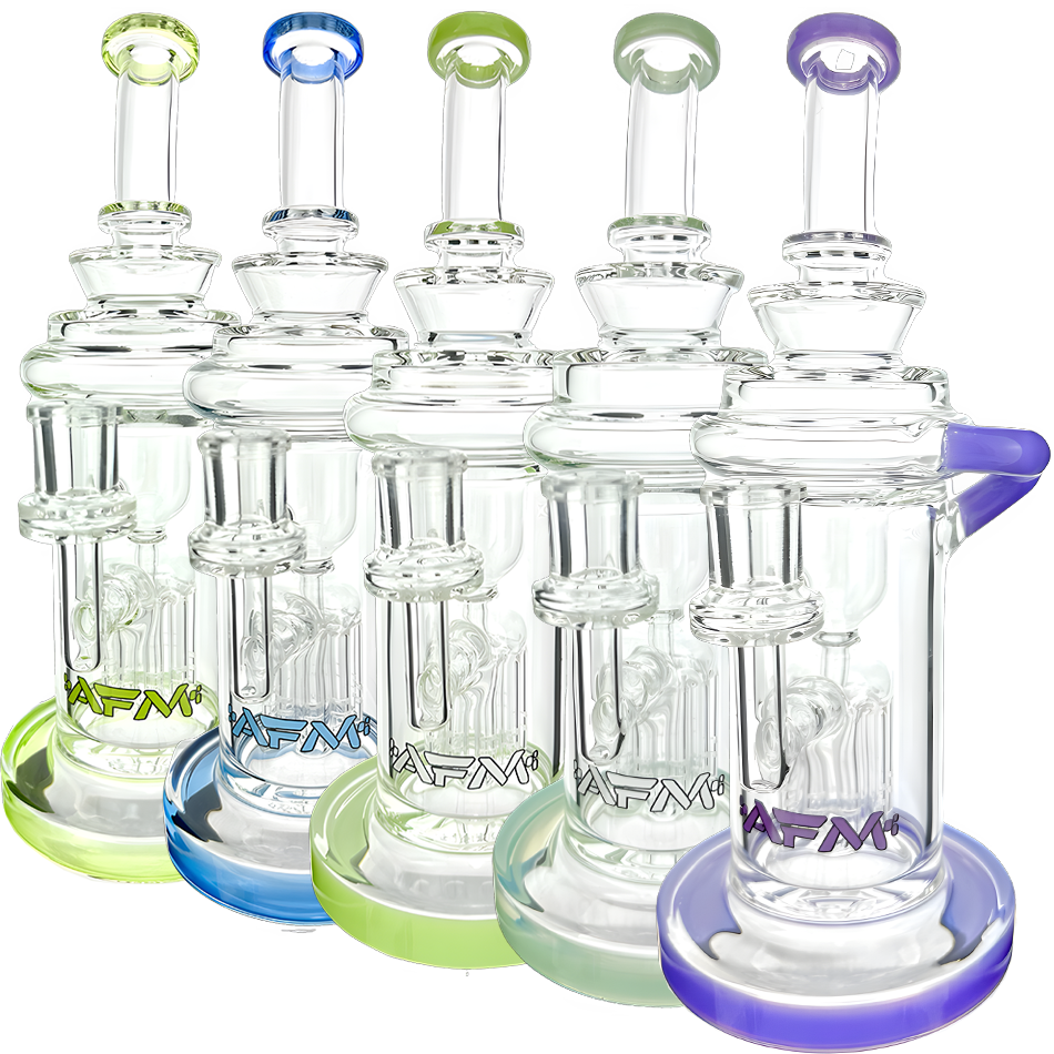 AFM 10″ Power Station Color Glass Recycler Dab Rig