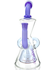 10" AFM Glass Hour Glass Colored Recycler Dab Rig