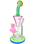 AFM 10″ Drain Incycler Rainbow Glass Dab Rig