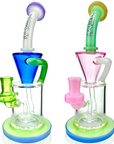 AFM 10″ Drain Incycler Rainbow Glass Dab Rig