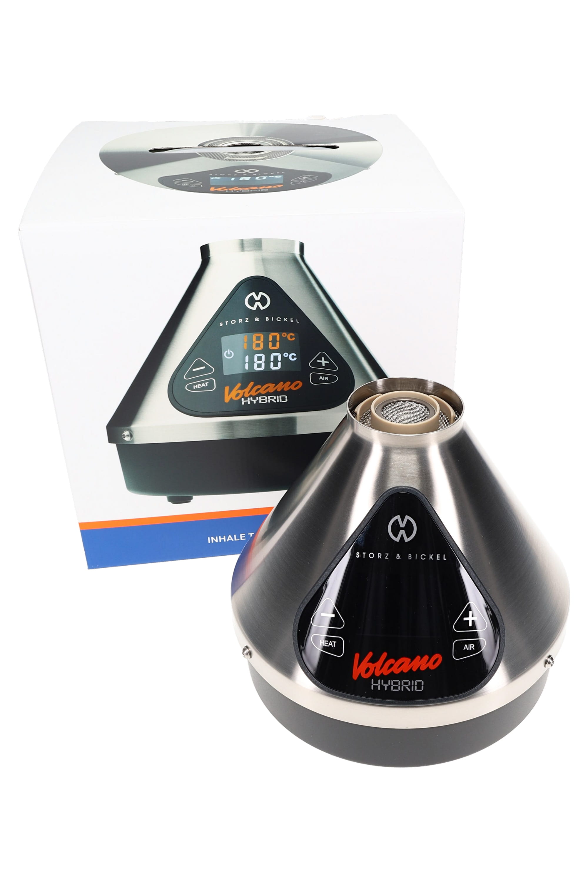 Storz &amp; Bickel Volcano Hybrid Vaporizer – Balloon &amp; Whip – Onyx Black, Silver &amp; Black