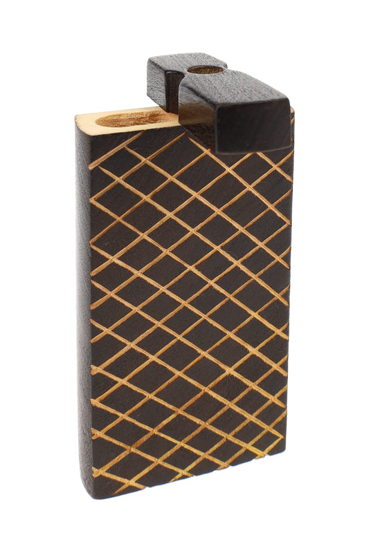 Burned Wood Dugout “Night Lattice” – 4″ – Assorted