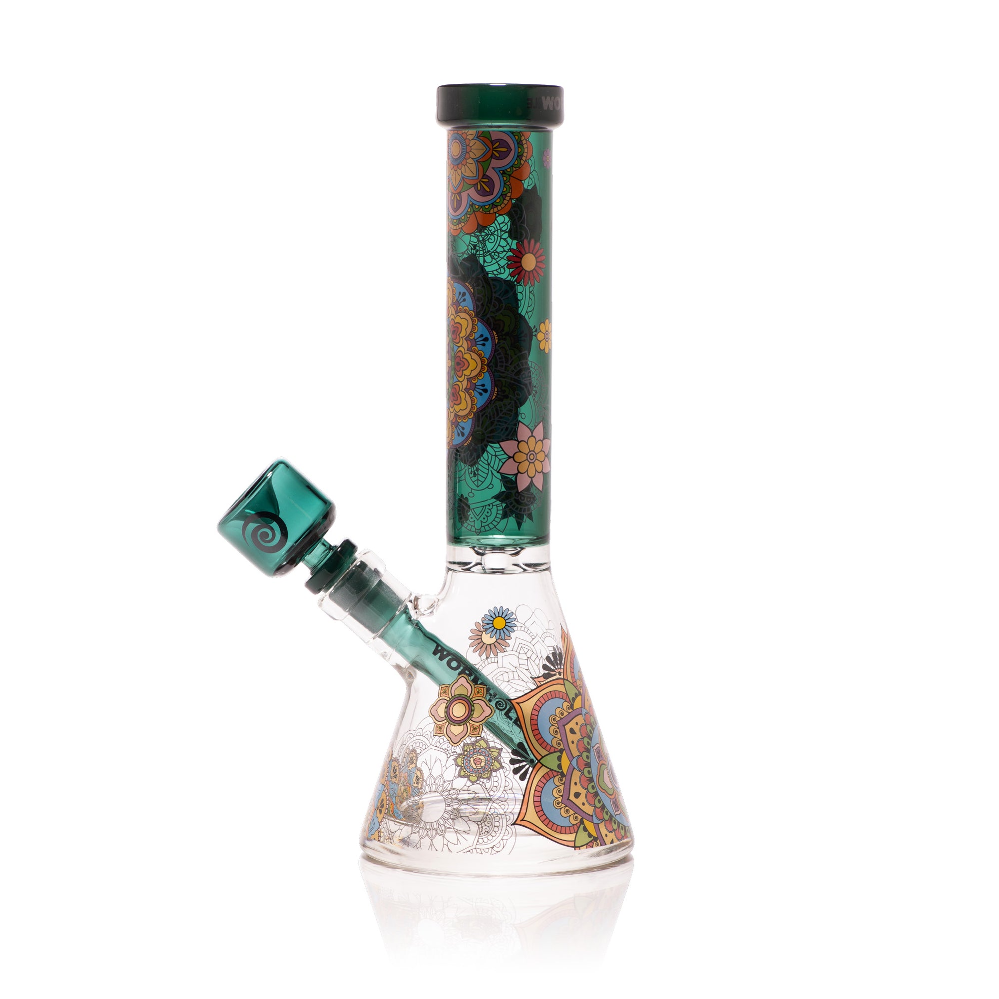 Mandala Myriad Teal 10" Mini Beaker Bong